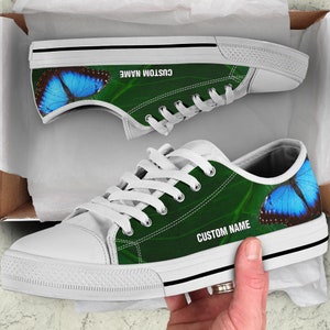 Butterfly Custom Name Low Top Sneakers