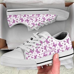Butterfly Custom Name Low Top Sneakers