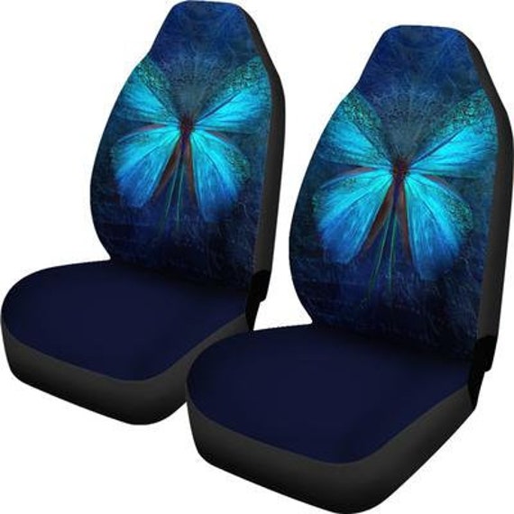 Tan Car Seat Covers Set With Purple and Blue Bright Butterflies Universal  Fit for Most Bucket Seats Girly Seat Protectors 