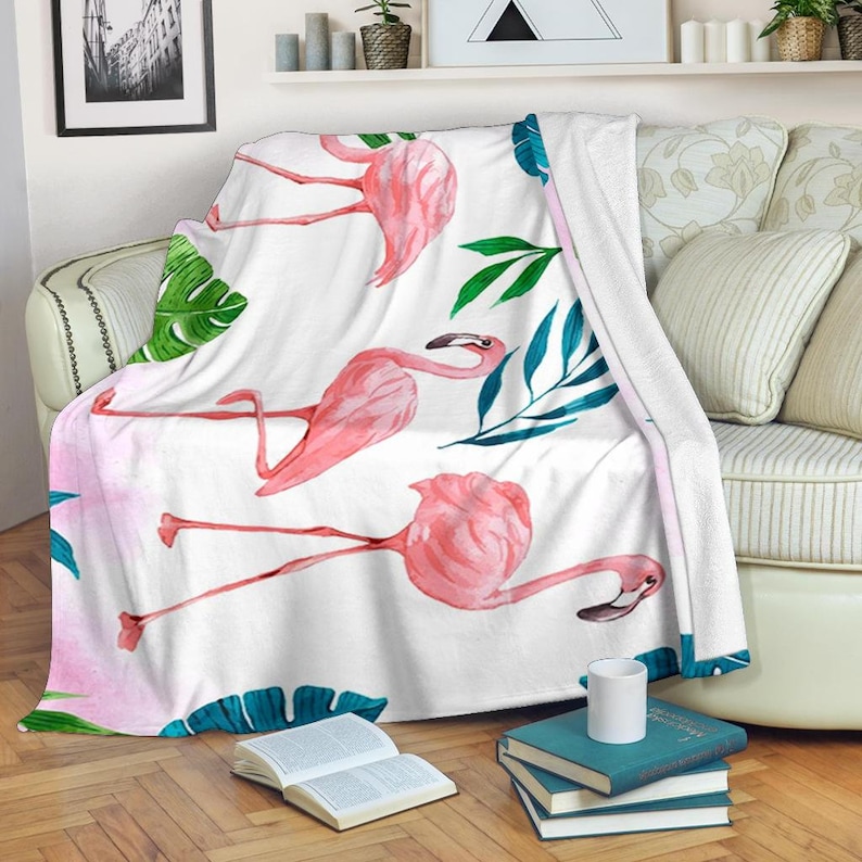 Flamingo Blanket / Flamingo Birds Throw Blanket / Pink Etsy