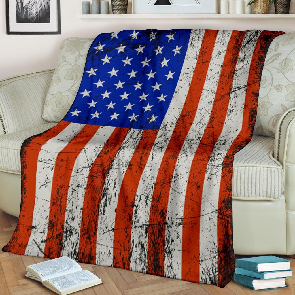 USA Flag Blanket / American Flag Blanket / USA Flag Cozy Etsy