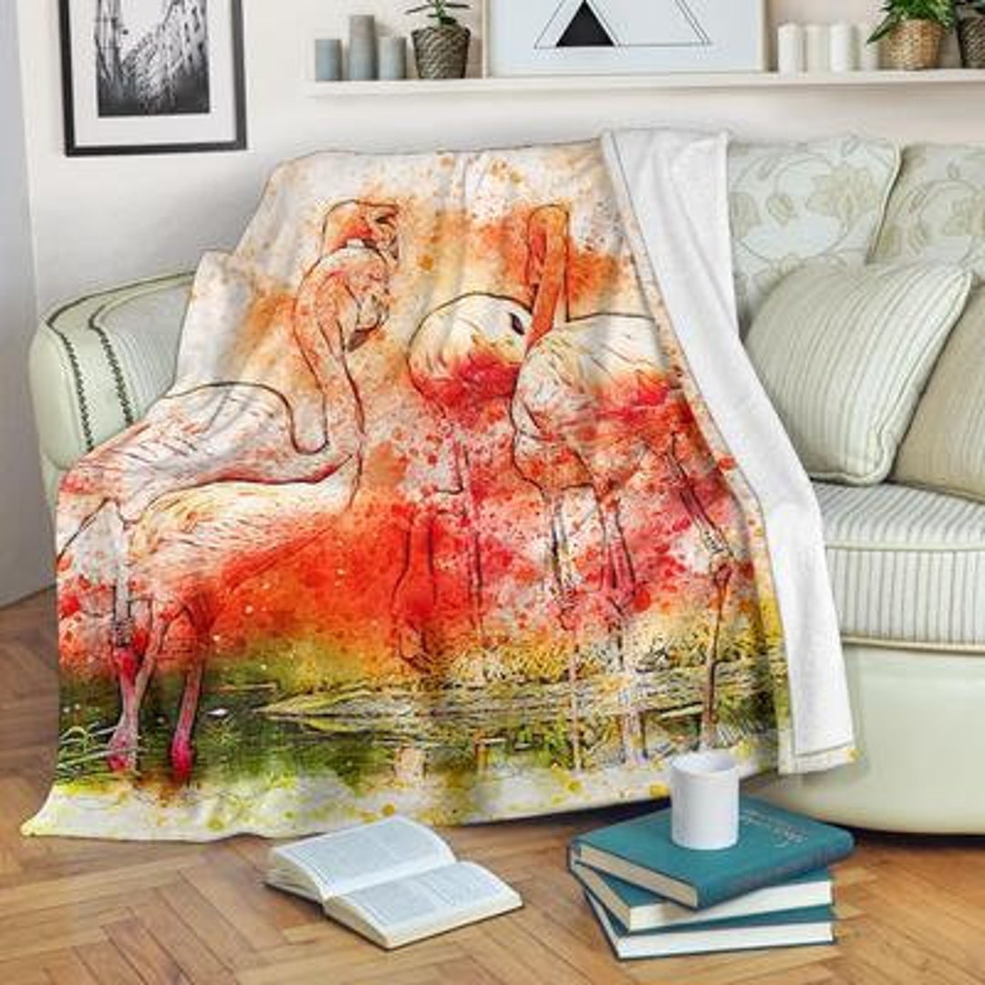 Flamingos Blanket, Flamingos Throw Blanket, Flamingos Fleece Blanket
