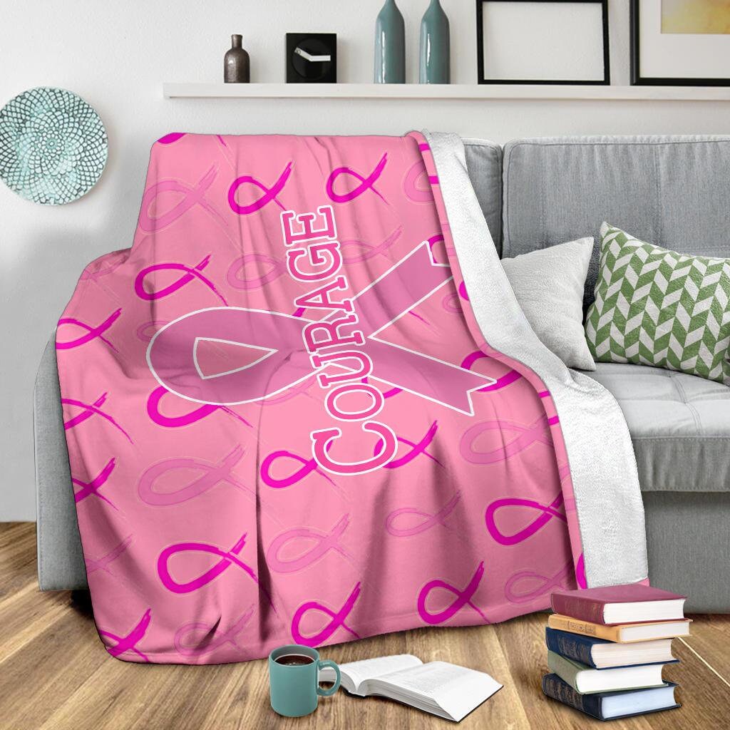 Breast Cancer Blanket / Fight Cancer With Faith Blanket / Etsy UK
