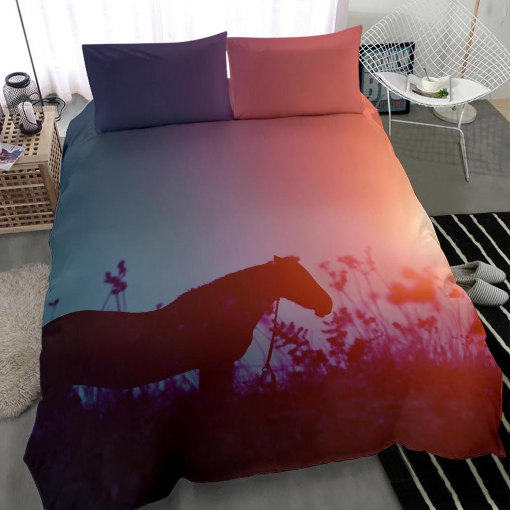 Horse Duvet Cover and Pillow Covers Horse Bedding Set Etsy