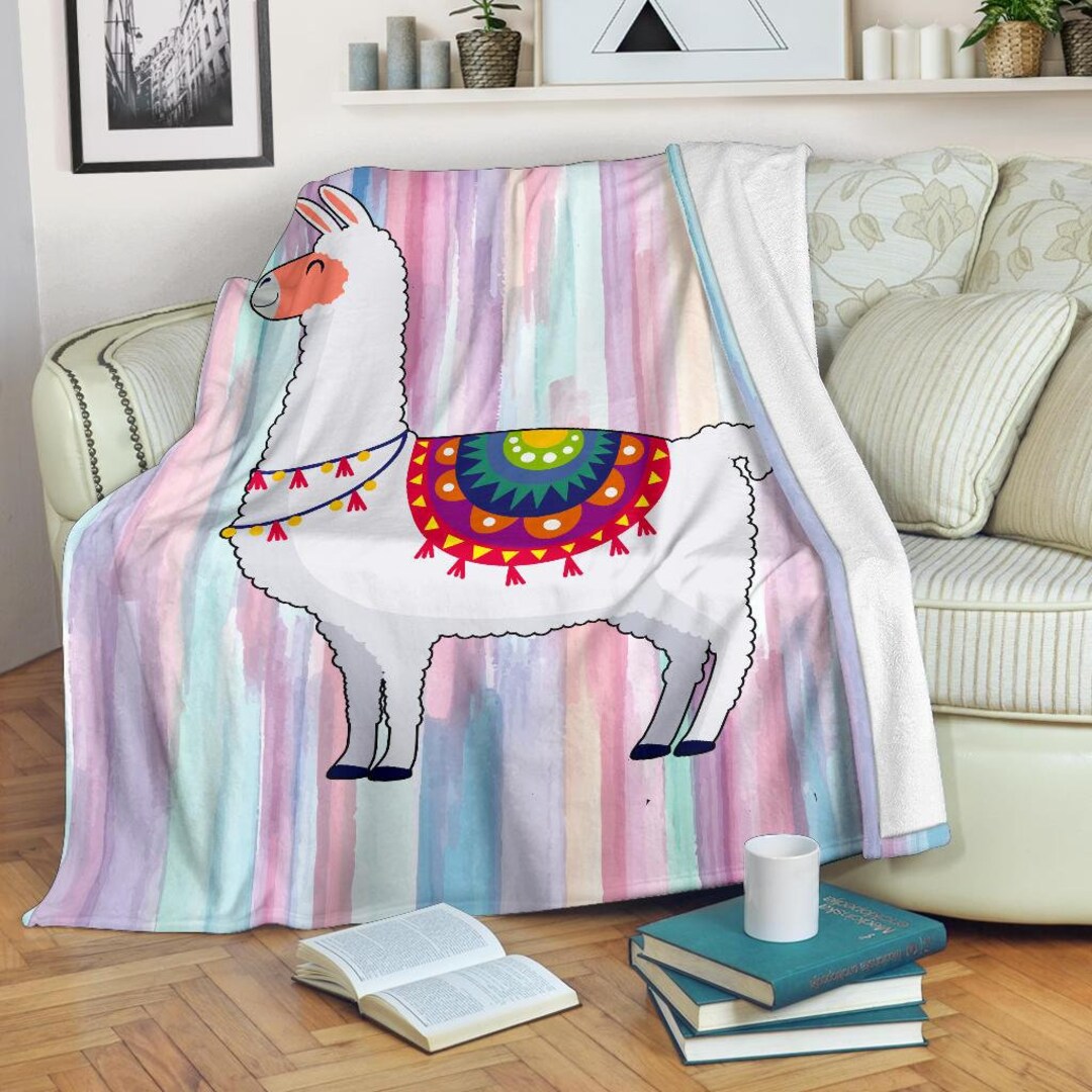 Llama Blanket / Llama Throw Blanket / Llama Fleece Blanket / Llama