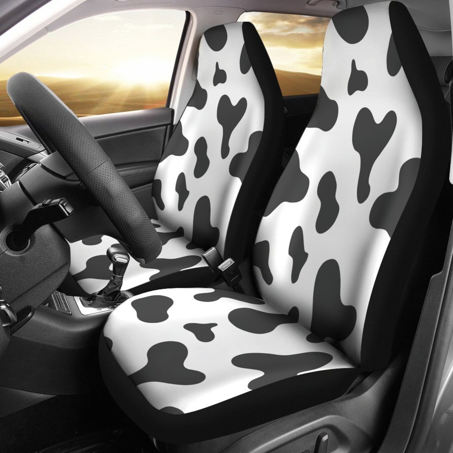 Cow Print Car Seat Covers set of 2 / 2 Front Car Seat Covers Etsy