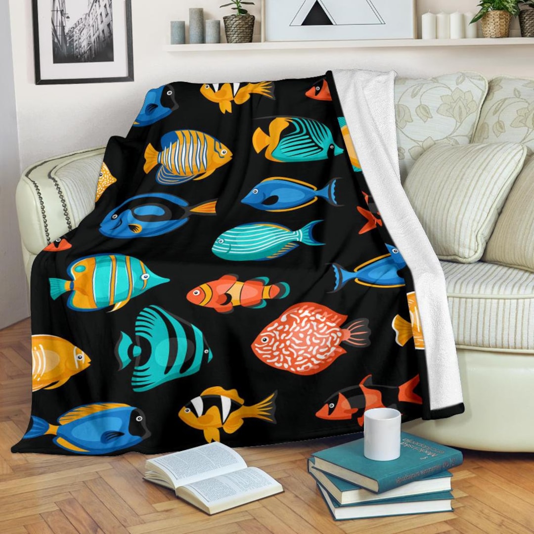Fish Blanket / Fish Throw Blanket / Fish Fleece Blanket / Fish Adult