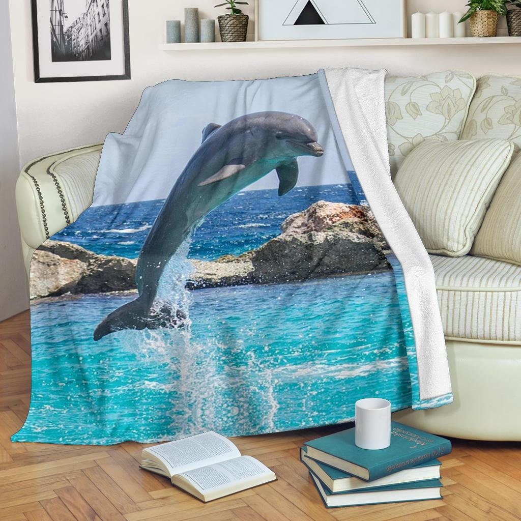 Dolphin Blanket / Dolphin Throw Blanket / Dolphin Fleece Etsy UK
