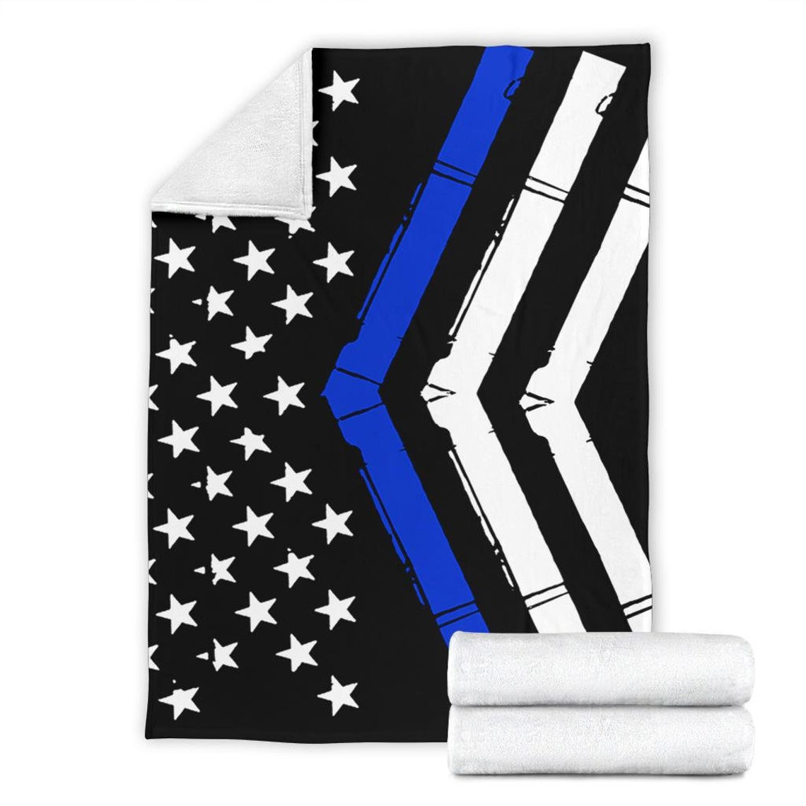 Thin Blue Line blanket / Law enforcement Fleece Blanket / Etsy