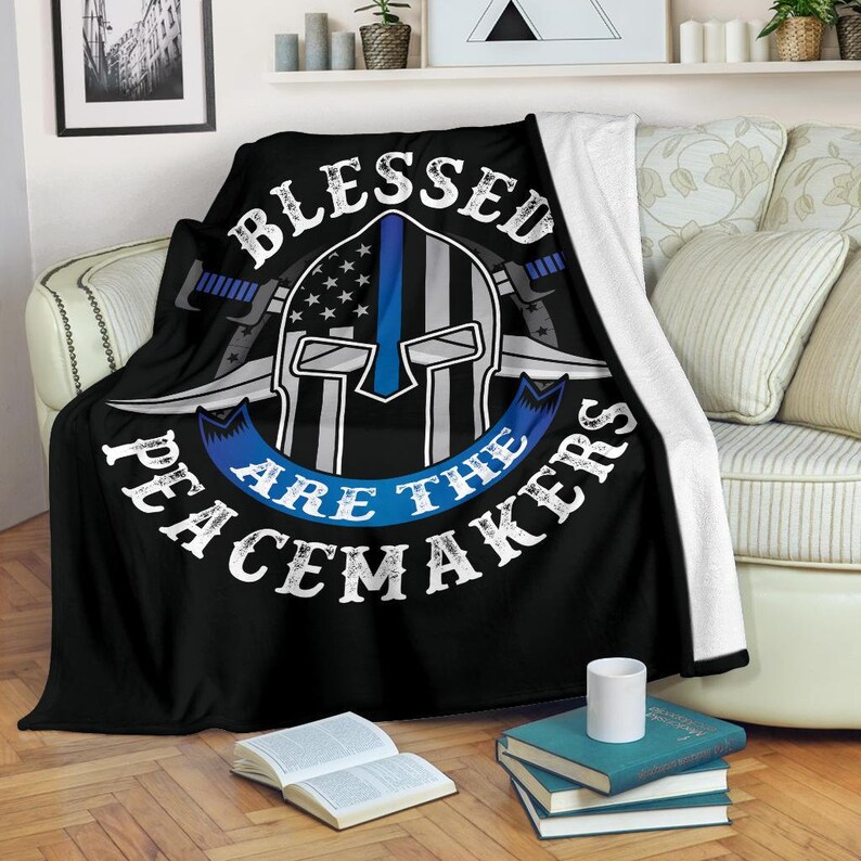 Thin Blue Line Blanket / Police Throw Blanket / Police Fleece Etsy