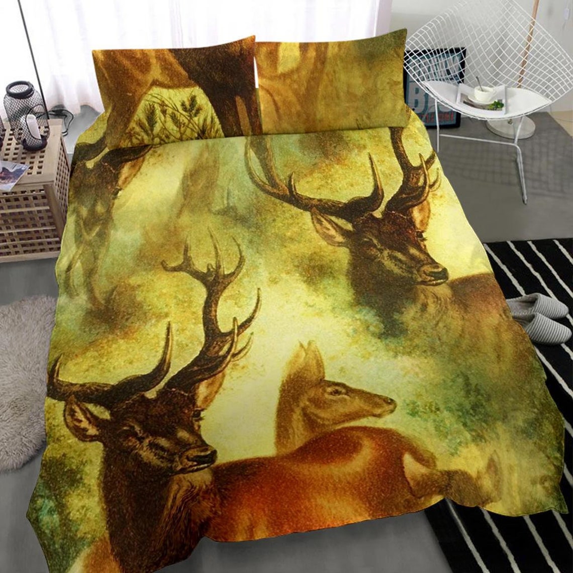 Deer Duvet Cover and Pillow Covers Deer Bedding Set Deer Etsy