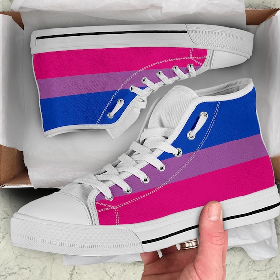 Bisexual High Top Sneakers Bisexual Custom Print Trainers Shoes Bisexual High Top Shoes Bisexual Gift Etsy Israel