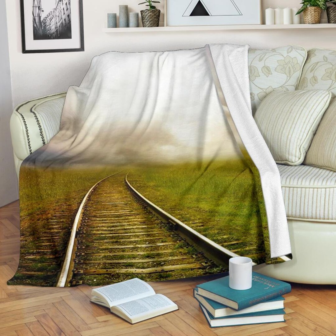 Railroad Blanket / Railroad Throw Blanket / Railroad Fleece Etsy