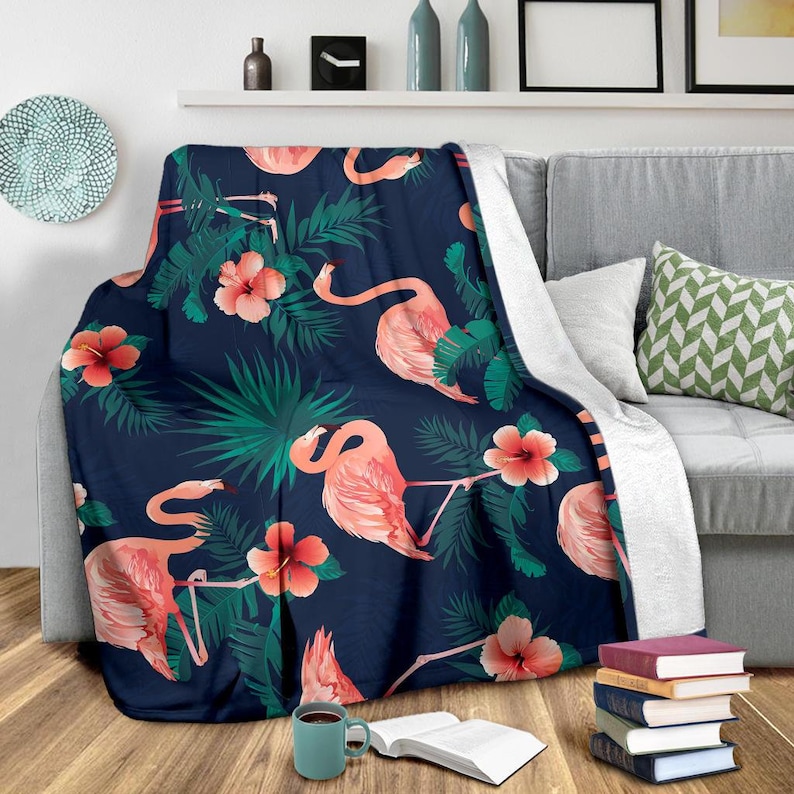 Flamingo Blanket Flamingo Throw Blanket Flamingo Fleece Etsy