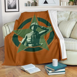 USA Army Fleece Blanket: Custom Suede Polyester Throw