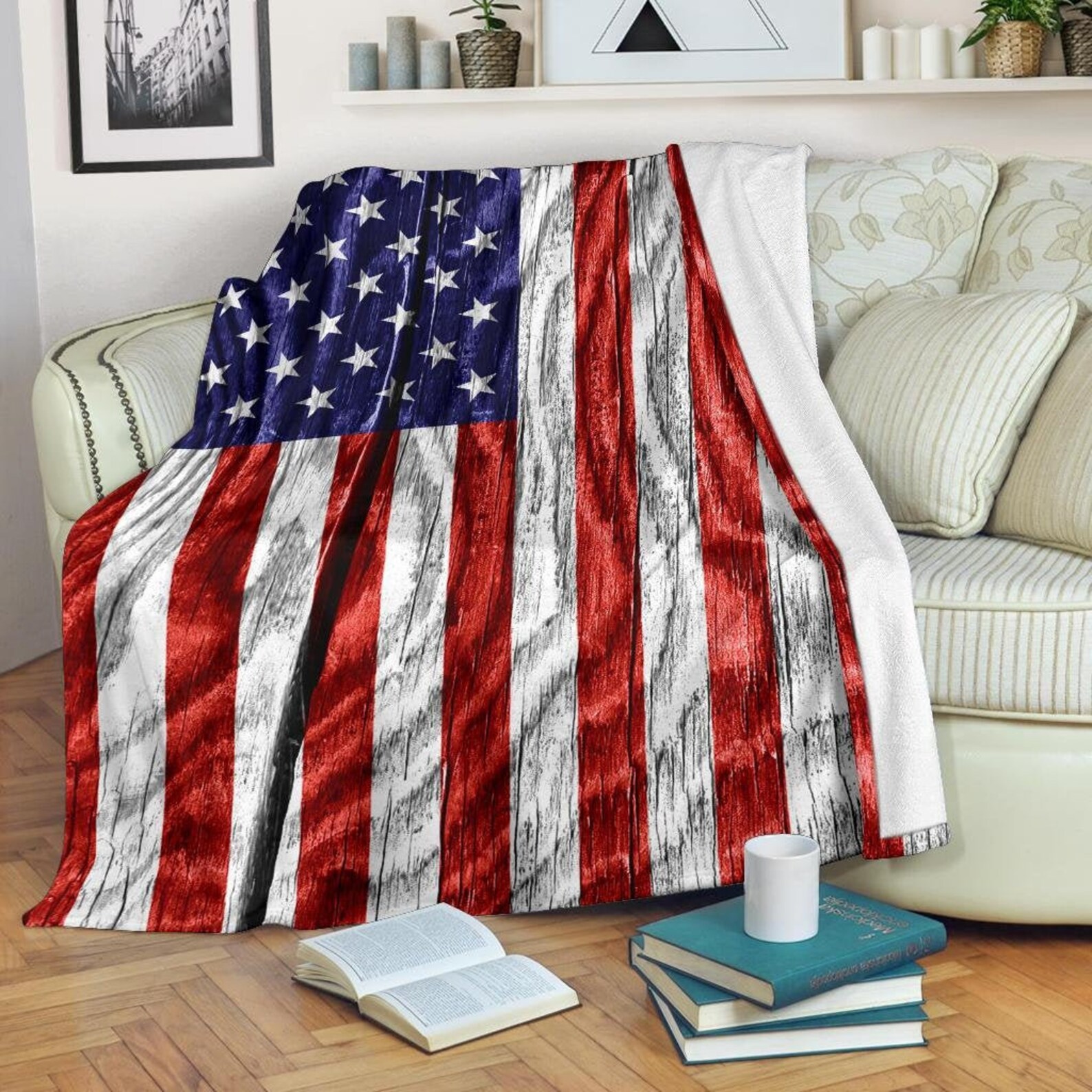 USA Flag Blanket / Red White Blue Blanket / Patriot Blanket / Etsy