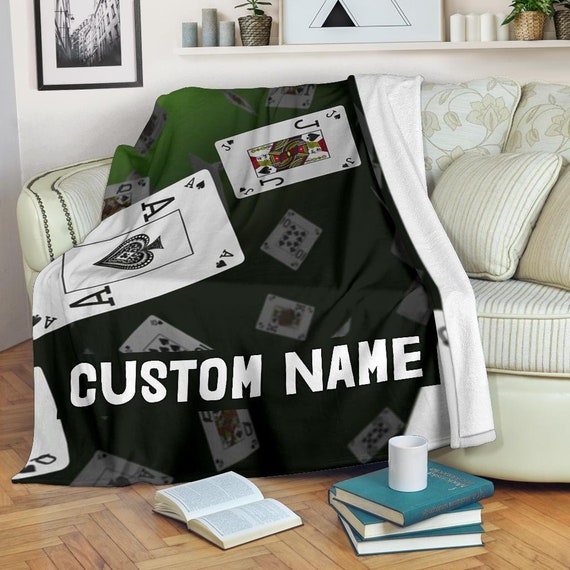 Cards Casino Custom Name Blanket Poker Throw Blanket Gambling