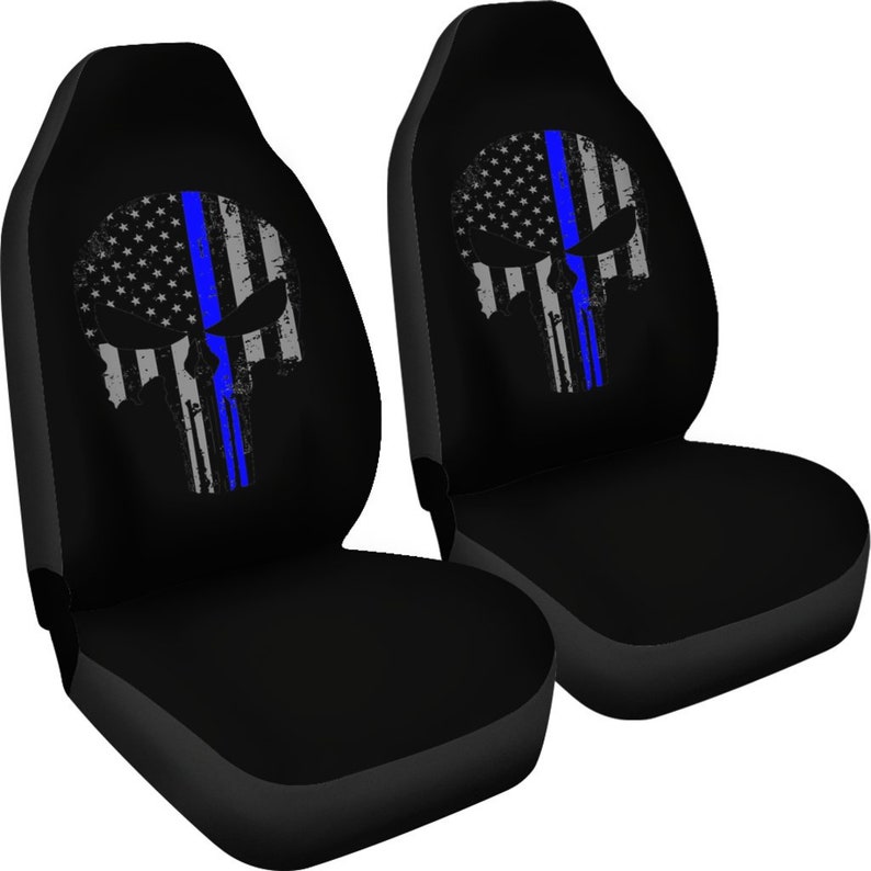 Thin Blue Line Car Seat Covers Set Of 2 / Police Car Seat Etsy