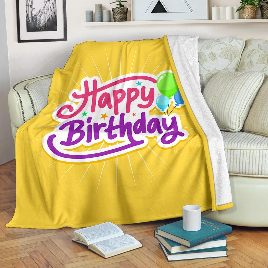 Happy Birthday Blanket / Birthday Throw Blanket / Birthday Etsy