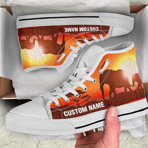 Elephant Custom Name High Top Sneakers / Elephant Custom Print Trainers Shoes / Elephant Custom Name High Top Shoes / Elephant Lover Gift