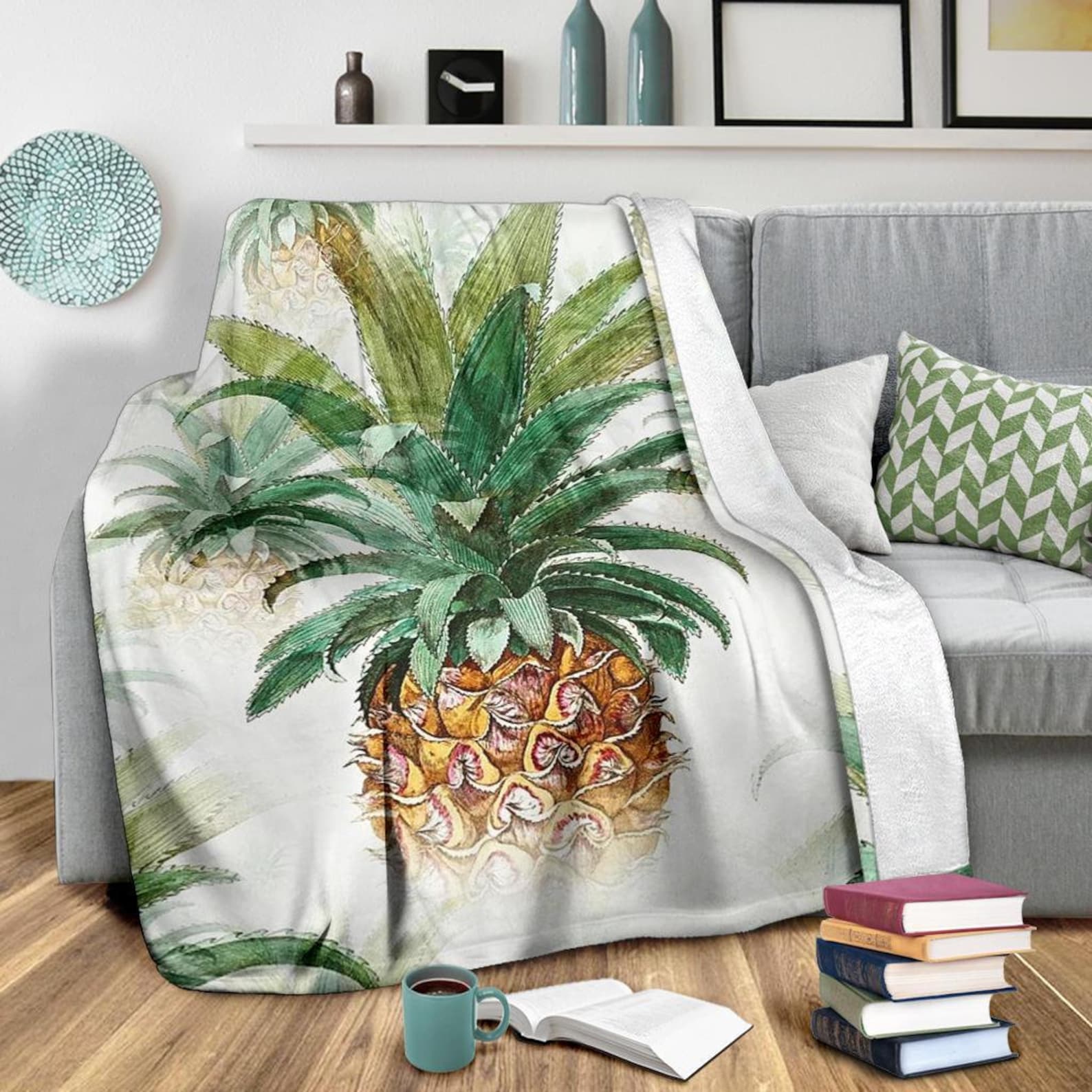 Pineapple Blanket / Pineapple Throw Blanket / Pineapple Fleece Etsy