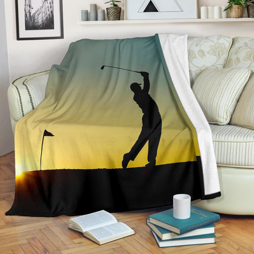 Golf Ball Blanket / Golf Throw Blanket / Golf Fleece Blanket / Etsy