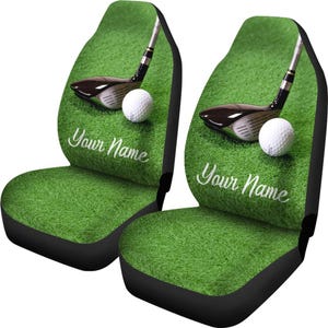 Custom Name Golf Car Seat Covers: Front Seat Protector (Set of 2)