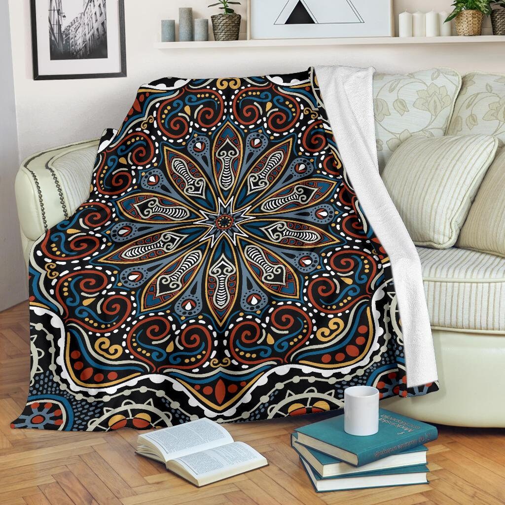 Mandala Blanket / Mandala Throw Blanket / Mandala Fleece Etsy