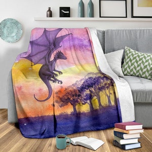 Dragon Blanket / Dragon Blanket / Dragon Fleece / Dragon gift / Dragon Adult Blanket / Dragon Kid Blanket image 4