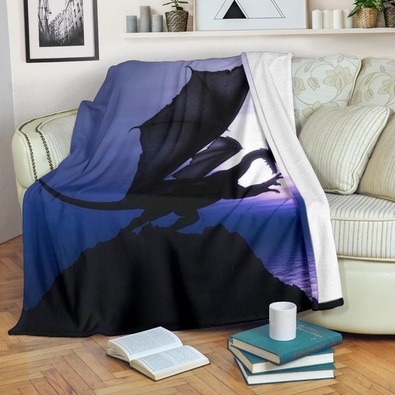 Dragon Blanket / Dragon Blanket / Dragon Fleece / Dragon gift / Dragon Adult Blanket / Dragon Kid Blanket image 4