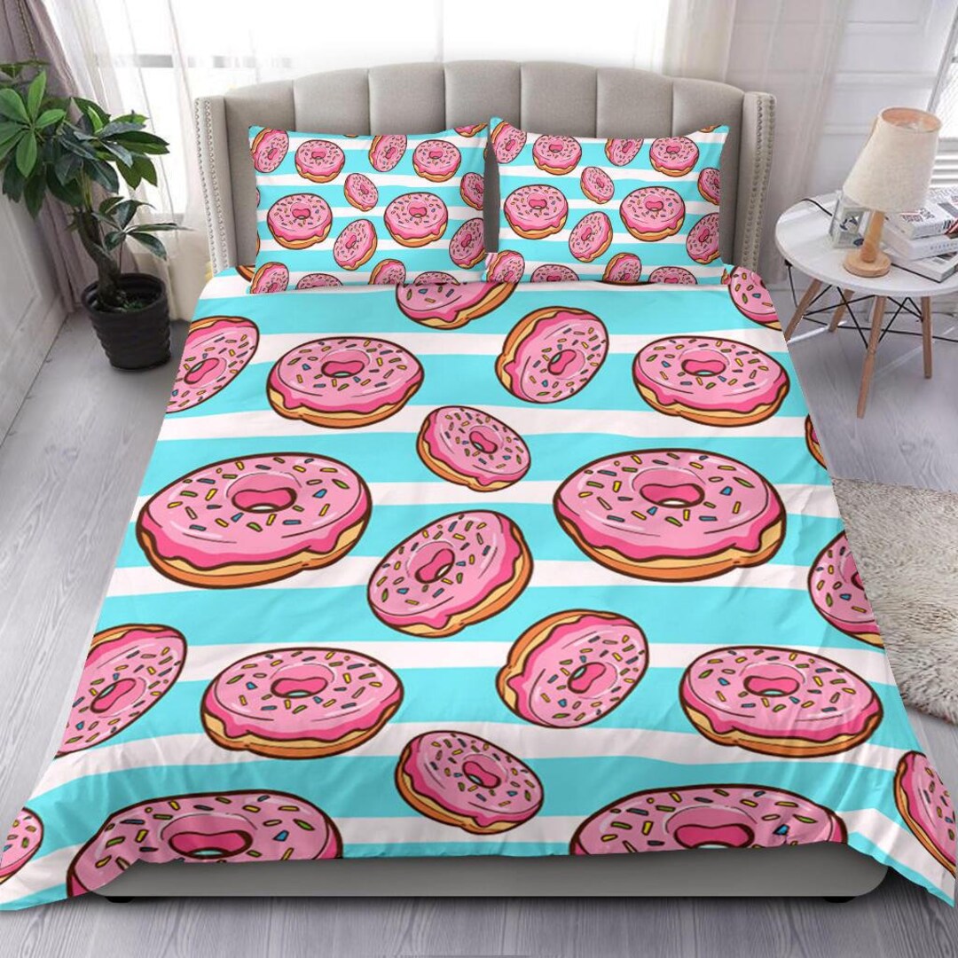 Donut Duvet Cover and Pillow Covers Donut Bedding Set Donut Bed Cover