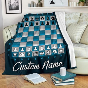 Chess Custom Name Blanket / Chess Throw Blanket / Chess Fleece Blanket / Chess Cozy Blanket / Chess Adult Blanket / Chess Kid Blanket