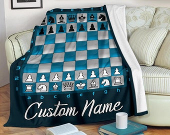 Chess Custom Name Blanket / Chess Throw Blanket / Chess Fleece Blanket / Chess Cozy Blanket / Chess Adult Blanket / Chess Kid Blanket