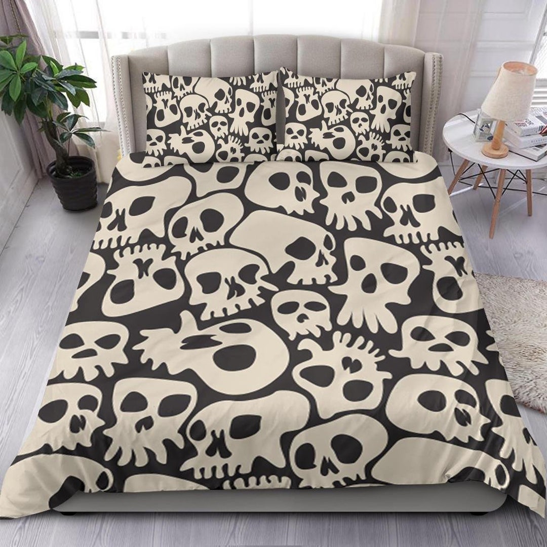 Ghosts Skull Duvet Cover and Pillow Covers Ghosts Skull Bedding Set ...