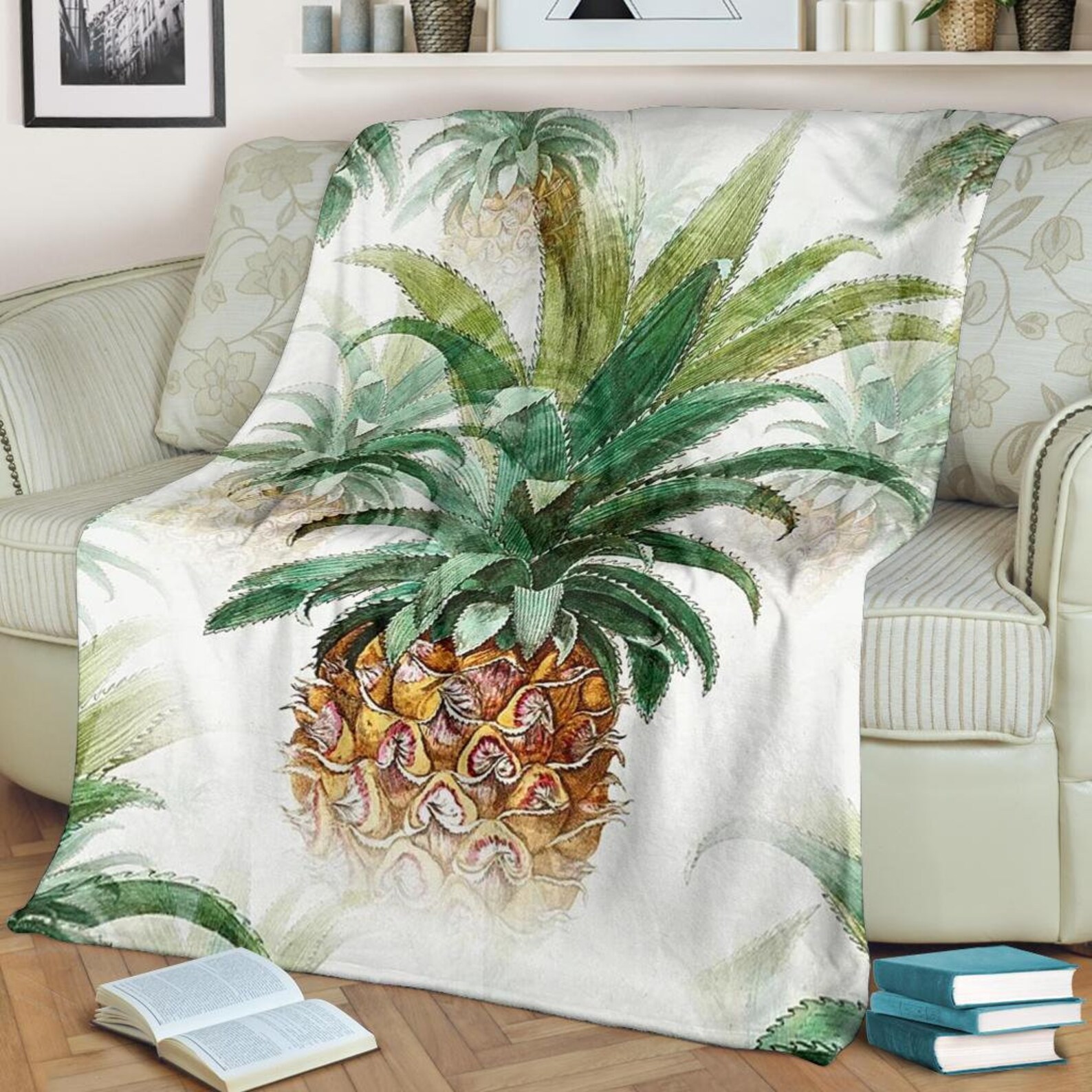 Pineapple Blanket / Pineapple Throw Blanket / Pineapple Fleece Etsy