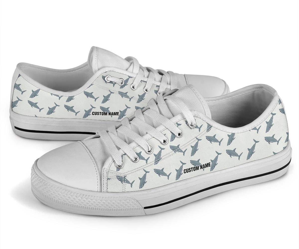 【DEARMINE】[250-280]Dear Shark Sole High Cut Sneakers Shark Custom Name Sneakers / Shark Low Top Shoes / Shark Low