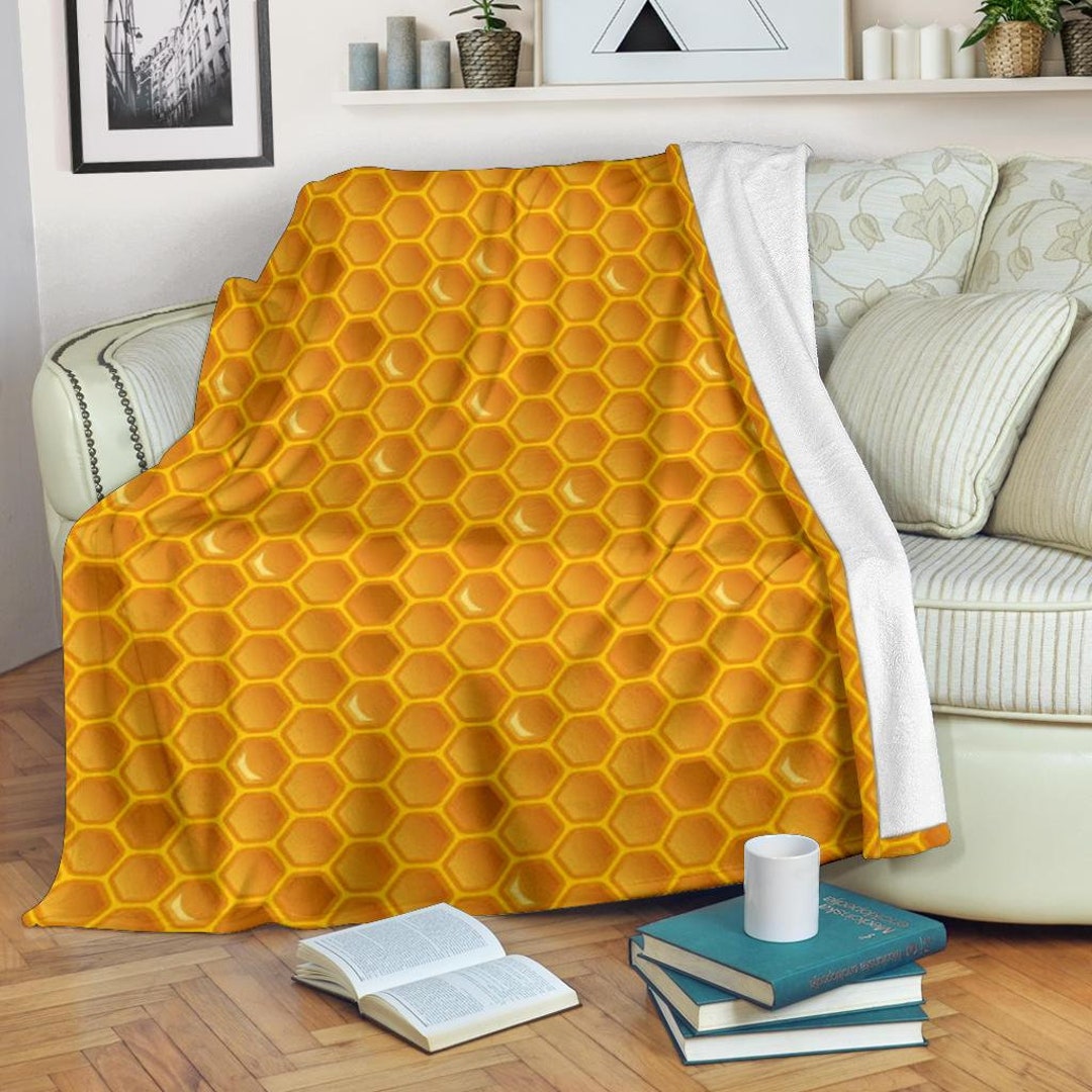 Honey Blanket / Honey Throw Blanket / Honey Fleece Blanket / Etsy
