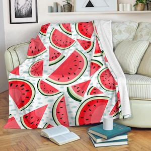 Watermelon Fleece Blanket: Cozy Suede Polyester Throw