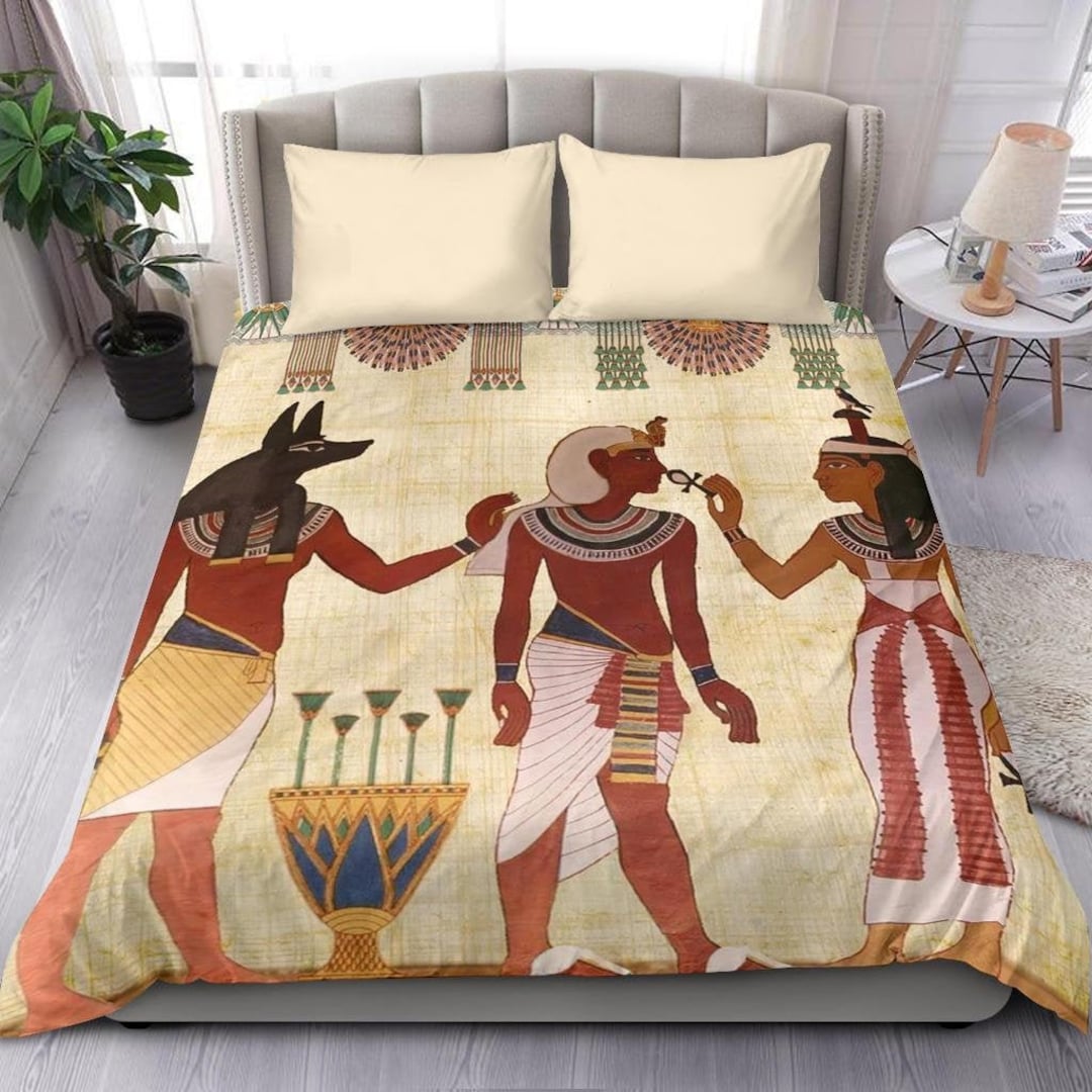 Ancient Egypt Duvet Cover and Pillow Covers Ancient Egypt Bedding Set