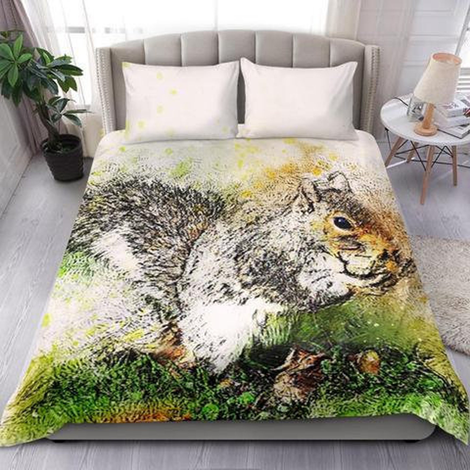 Squirrel Duvet Cover and Pillow Covers Squirrel Bedding Set Etsy Canada