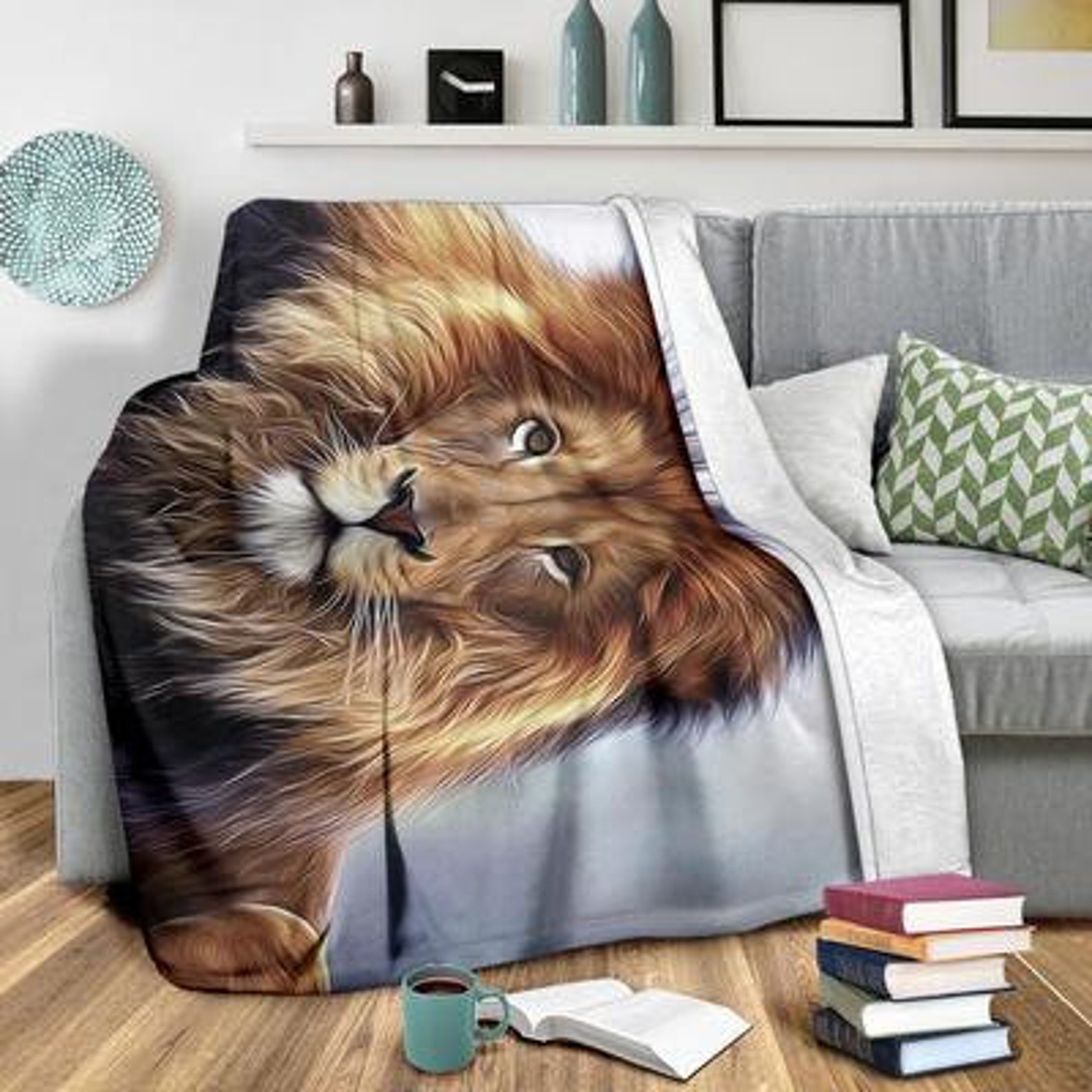 Lion Blanket / Lion Throw Blanket / Lion Fleece Blanket / Lion Etsy