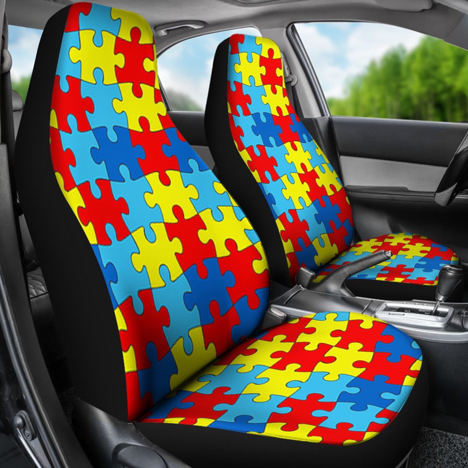 Autism Seat Covers set of 2 / Autismprint Car Seat Covers Etsy