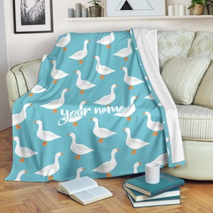 Custom Goose Fleece Blanket: Personalized Name Throw
