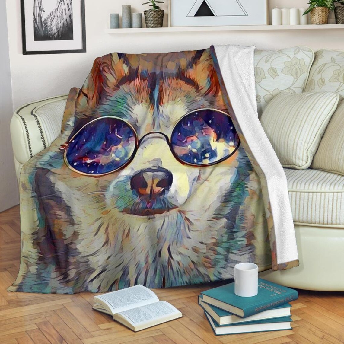 Husky Dog Blanket / Husky Throw Blanket / Husky Fleece Blanket Etsy