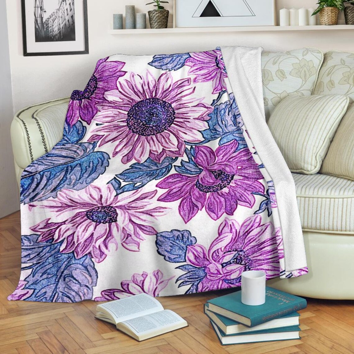Flowers Blanket / Floral Print Blanket / Flowers Fleece Etsy UK