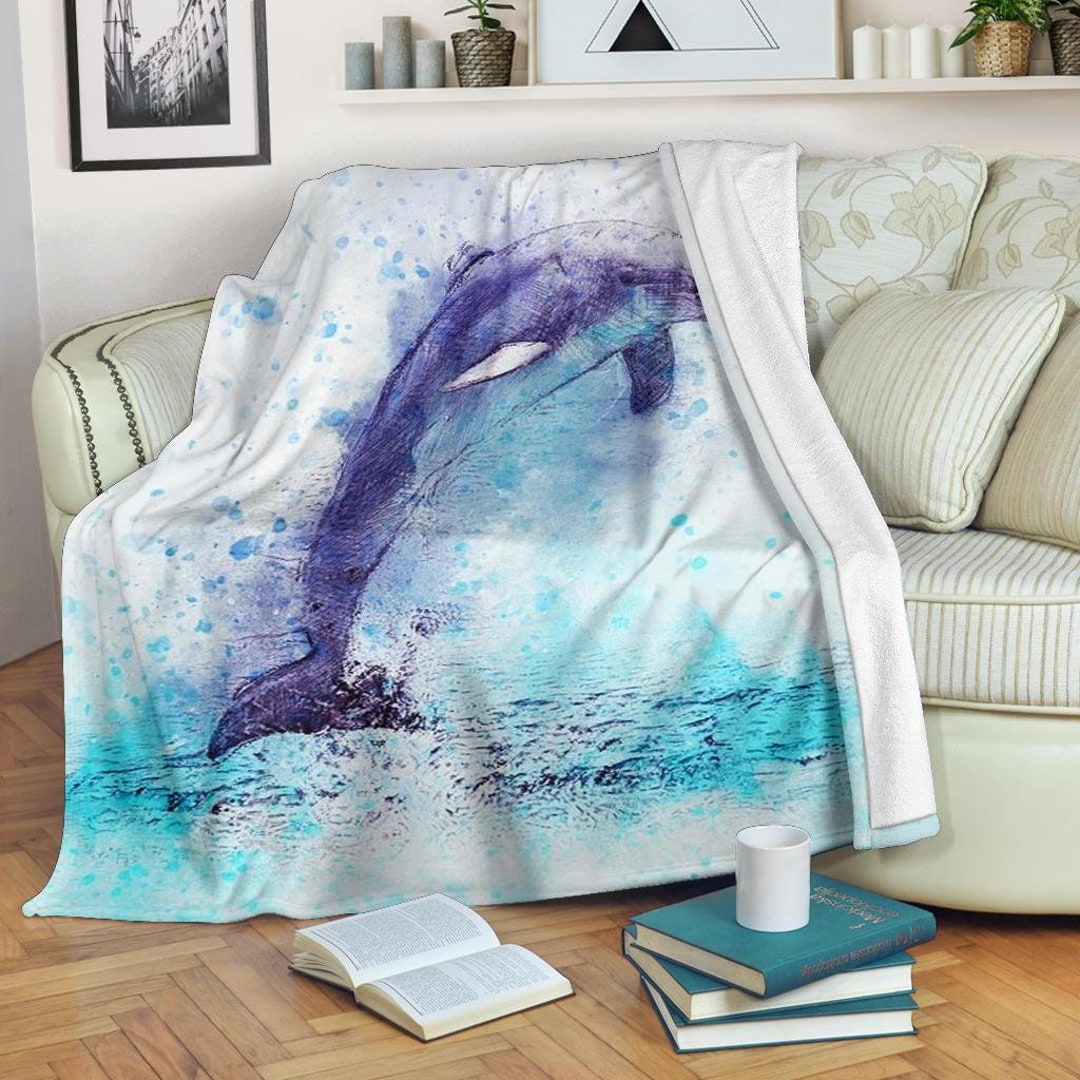 Mond-Delfin-Decke – Kuscheliger Überwurf Für Zuhause, Büro & Outdoor, 7 Größen Bis 3XL
