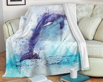 XMCL Art Ocean Sea Dolphin Throw Blanket for Couch Lightweight Plush Fuzzy Cozy Blankets for Bedroom Sofa Living Room 50x60 inch XMCL Art Ocean Sea Dolphin Throw Blanket for Couch Lightweight Plush Fuzzy Cozy Blankets for Bedroom Sofa Living Room 50x60 inch
