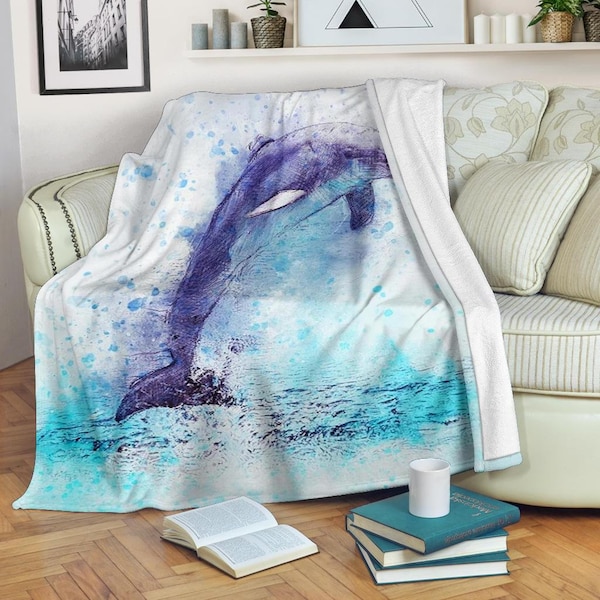 Dolphin Blanket / Dolphin Throw Blanket / Dolphin Fleece Blanket / Dolphin Adult Blanket / Dolphin Kid blanket