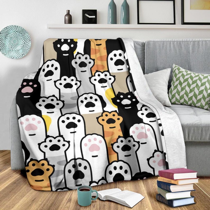 Cat and Dog Blanket / Cat and Dog Fleece Blanket / Cat and Dog Throw