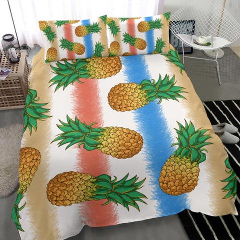 Pineapples Duvet Cover and Pillow Covers Pineapples Bedding Etsy